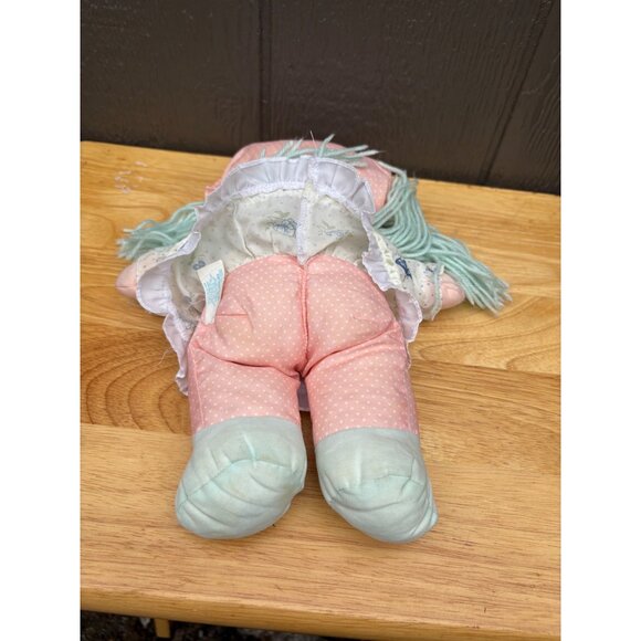 Holly Mine 1987 Plush Doll With Pink Polka Dot Outfit & Mint Green Hair 15" - Picture 9 of 14